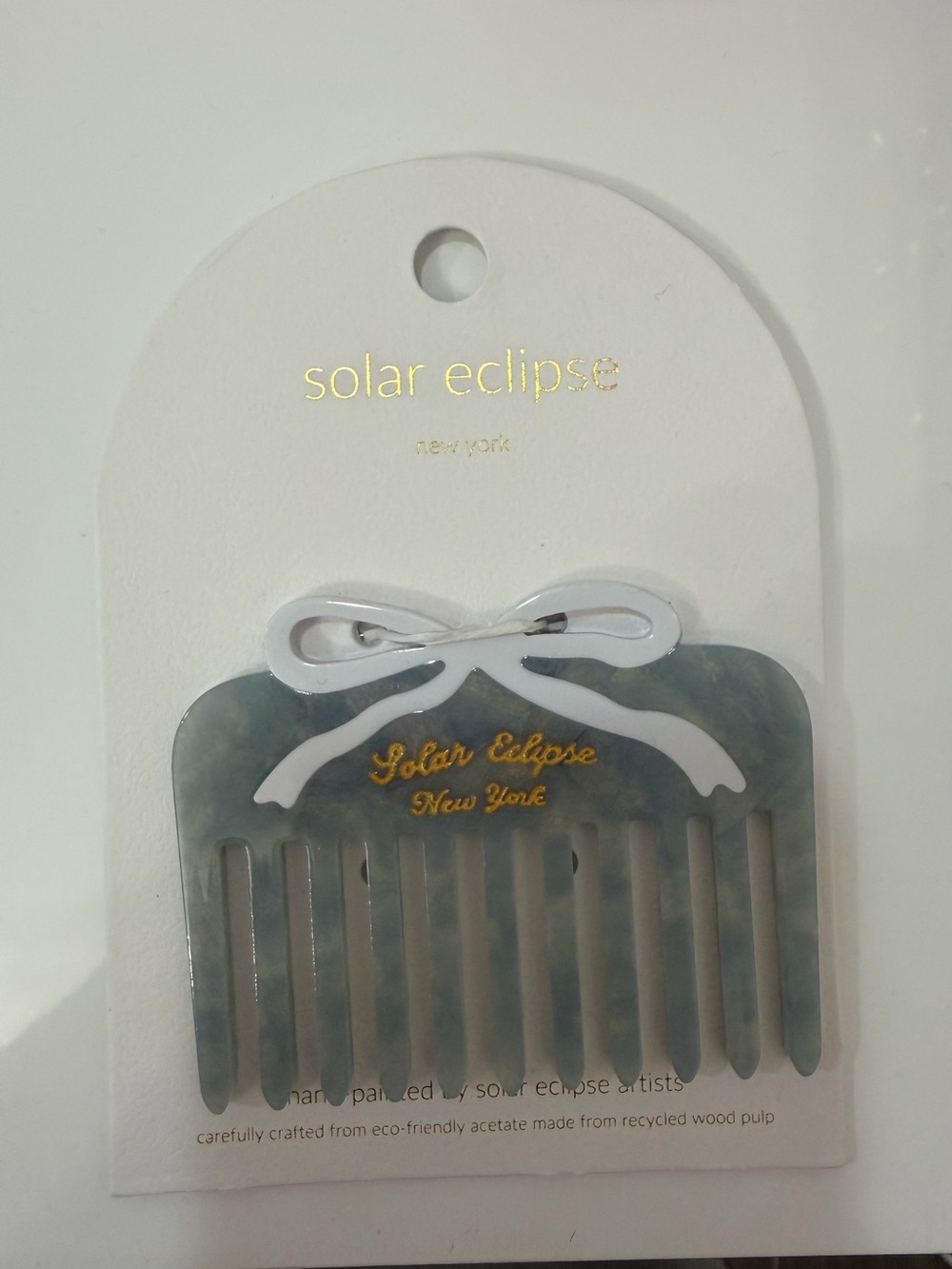 Solar eclipse hand pained pocket comb